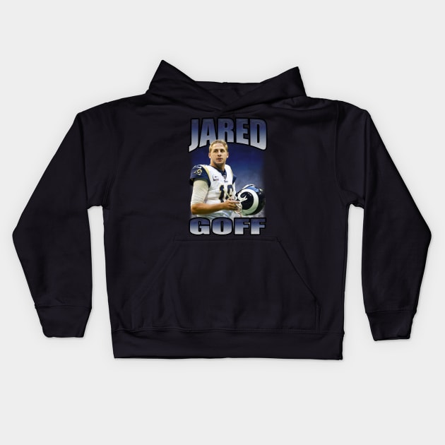 Jared Goff Bootleg Kids Hoodie by hackercyberattackactivity